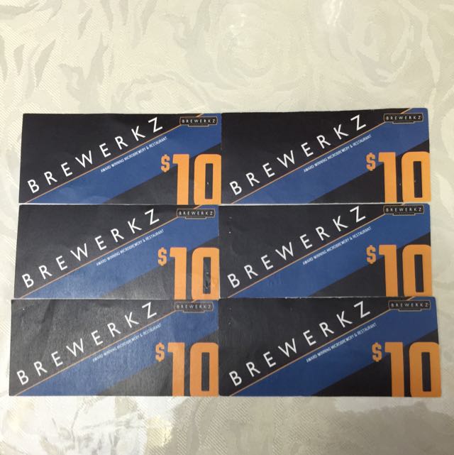 100 Brewerkz Vouchers, Tickets & Vouchers, Vouchers on Carousell