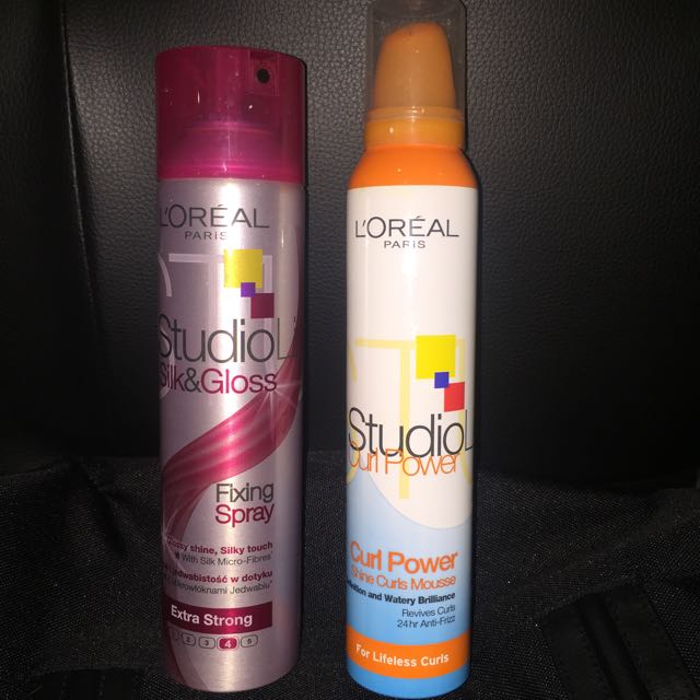 L'oreal Studio Line Curl Power Mousse & Silk And Gloss Fixing Spray, Beauty  & Personal Care, Men's Grooming on Carousell