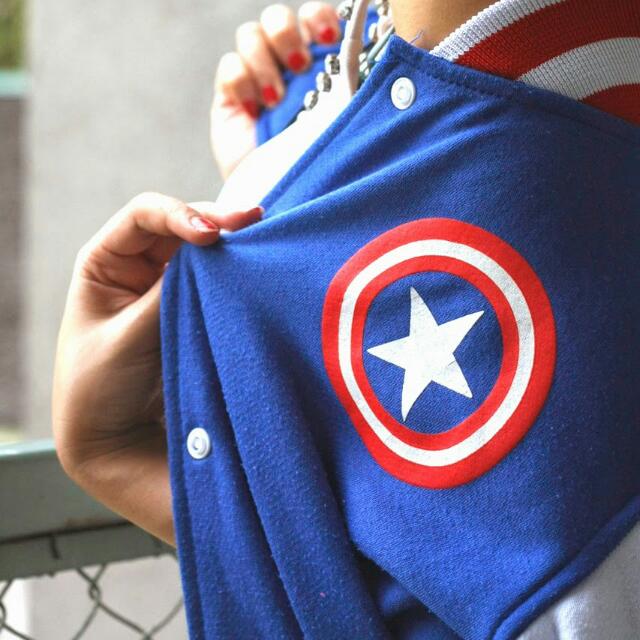 Captain America Varsity Jacket Women s Fashion Coats Jackets