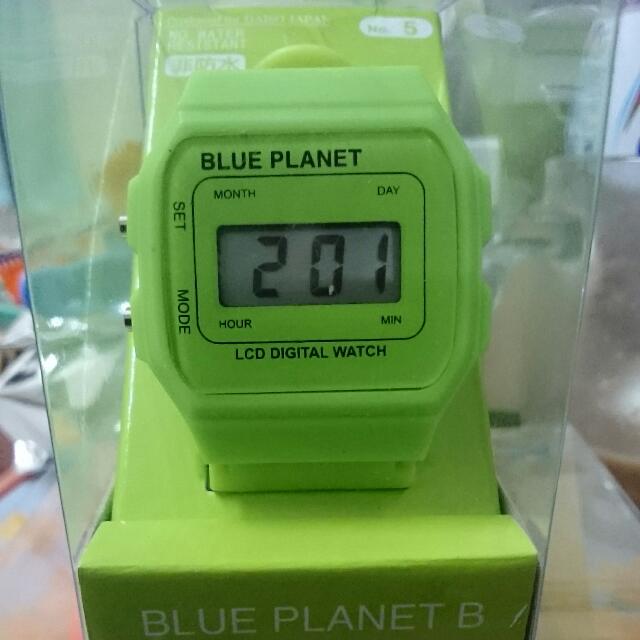 Blue planet lcd digital watch outlet