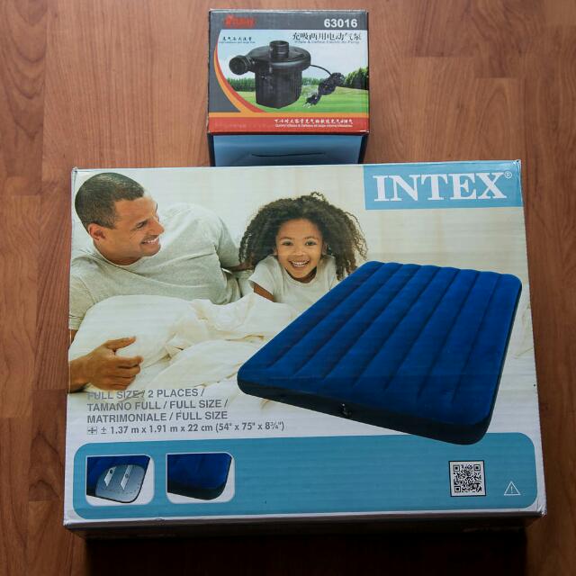 Intex Full Size Air Mattress Intex Full 8 75 Classic Downy Inflatable Airbed Mattress Walmart