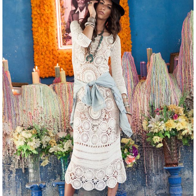 Spell And The Gypsy Margarita Crochet Maxi Dress, Women's Fashion