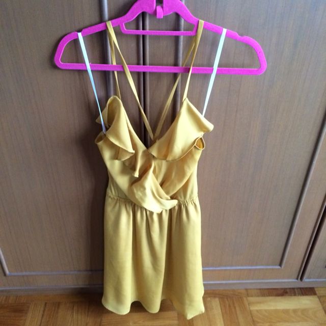Bcbg mustard yellow dress top