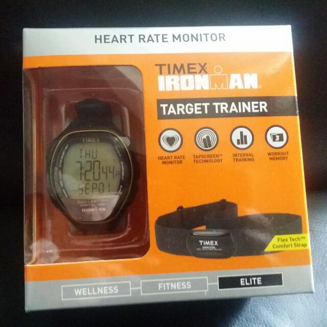BNIB Timex Iron Man Target Trainer With Heart Rate Monitor EXPORT Health Nutrition Health Monitors Weighing Scales on Carousell