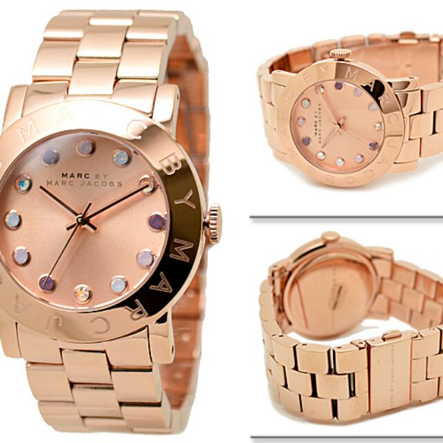 Marc by Marc Jacobs Amy Texter Rose Dial Rose Gold tone Ladies Watch MBM3216