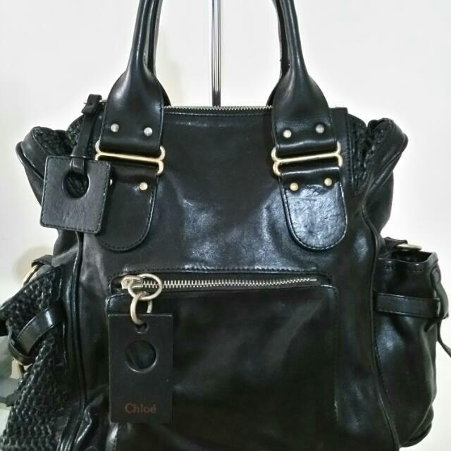 Chloe black online tote bag