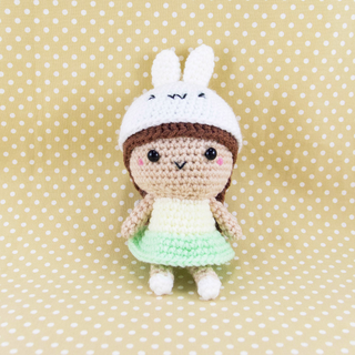 Girl With Bunny Hat Amigurumi Crochet Doll