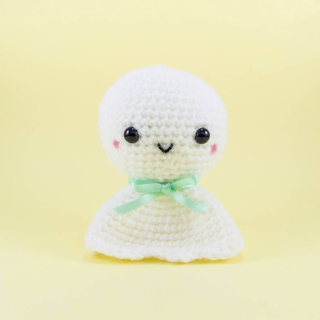 Teru Teru Bozu with Mint Ribbon Amigurumi Crochet