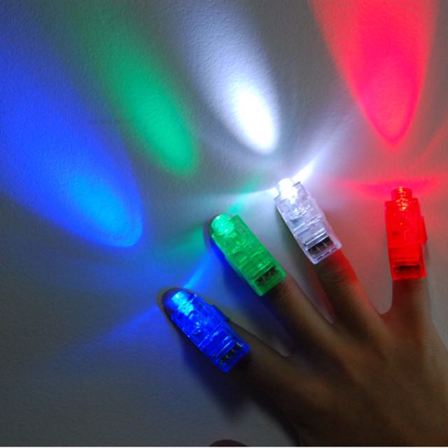 1 set of (4 LEDs) finger lights, Light up laser finger beams,Party KTV Bar Gift,XMAS Decoration, Birthday Party Celebration (Category: Occasions & Party Supplies) located in Singapore. Submitted by mycid (Listing ID 20056598, Image 2). Description: .
