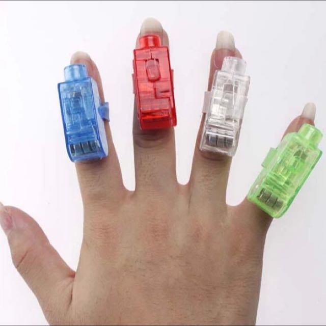 1 set of (4 LEDs) finger lights, Light up laser finger beams,Party KTV Bar Gift,XMAS Decoration, Birthday Party Celebration (Category: Occasions & Party Supplies) located in Singapore. Submitted by mycid (Listing ID 20056598, Image 4). Description: .