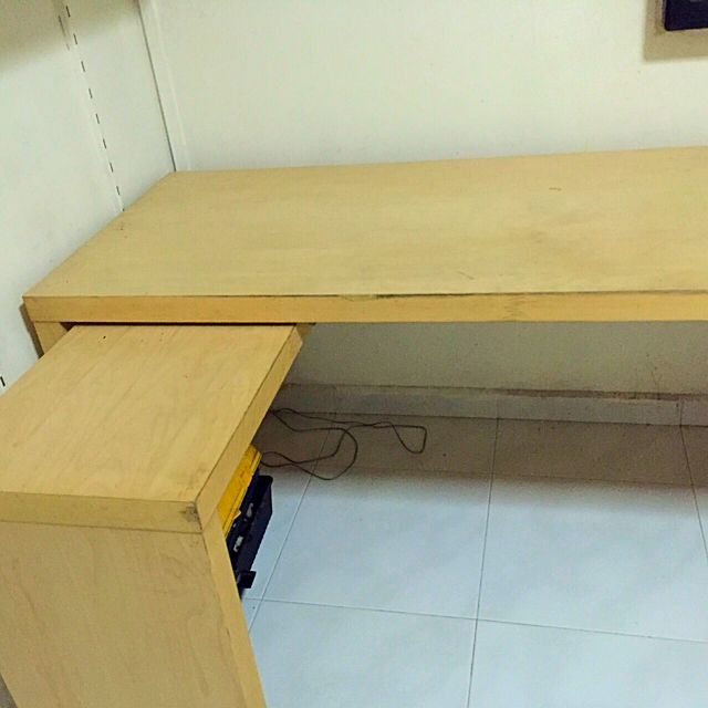 Work and Study Desk with Extended Platform, Wood, Furniture & Home