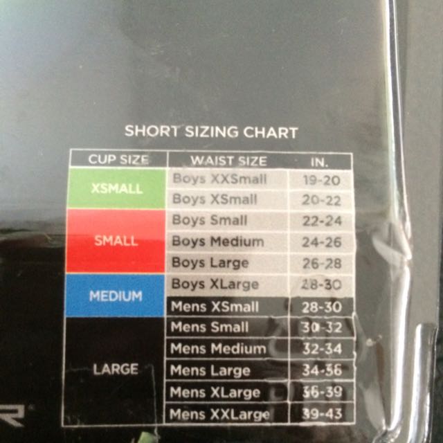 Shock Doctor Core Compression Short With Bioflex Cup Size Chart