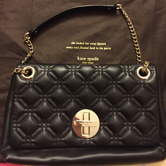 Kate Spade Cynthia Astor Court Black Quilted Leather Bag, Women's Fashion,  Bags & Wallets, Cross-body Bags on Carousell
