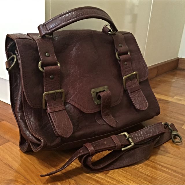 Warehouse Book Bag Satchel In Oxblood Women s Fashion Bags Wallets Tote Bags on Carousell