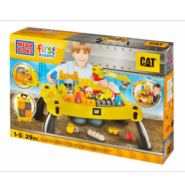 Almost New Mega Bloks CAT Table Construction Site Limited Edition