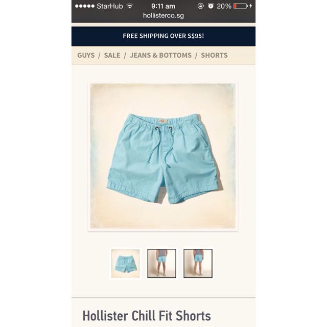 Hollister Chill Fit Shorts Men s Fashion Bottoms Shorts on Carousell