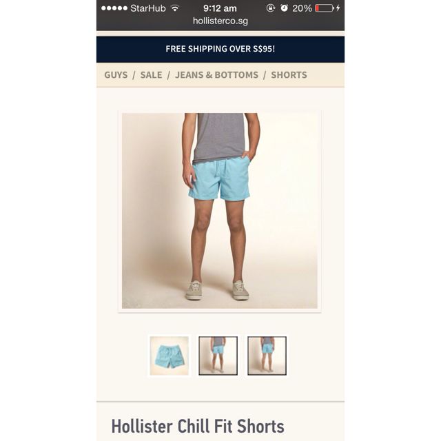 Hollister Chill Fit Shorts Men s Fashion Bottoms Shorts on Carousell
