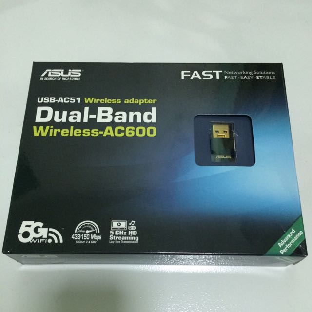 Used/As is) Asus USB-AC51 Dual-Band Wireless-AC600 Wi-Fi adapter, Computers & Tech, Parts & Accessories, Networking on