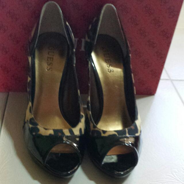 guess animal print heels