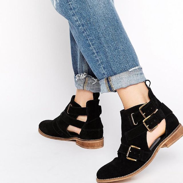Cut out suede ankle new arrivals boots