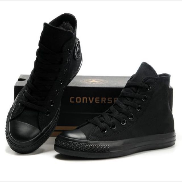 All black converse women discount