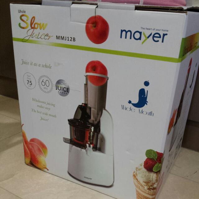 BNIB Mayer Slow Juicer MMJ12B, TV & Home Appliances, Kitchen Appliances