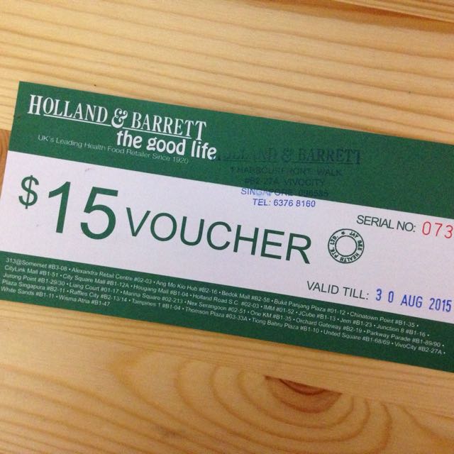Holland & Barrett 15 Voucher, Tickets & Vouchers, Vouchers on Carousell