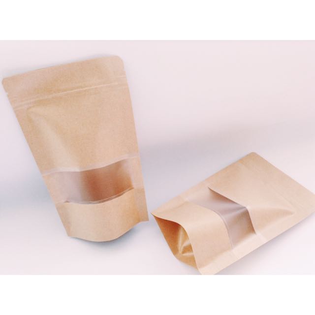 Kraft Paper Bag With Zip Lock, Hobbies & Toys, Stationery & Craft