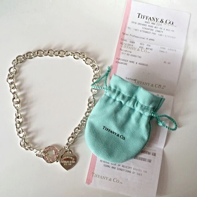 Elegant Heart Tag Toggle Necklace Bracelet