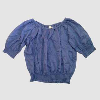 BNWT Rockstar Baby doll Blue Top