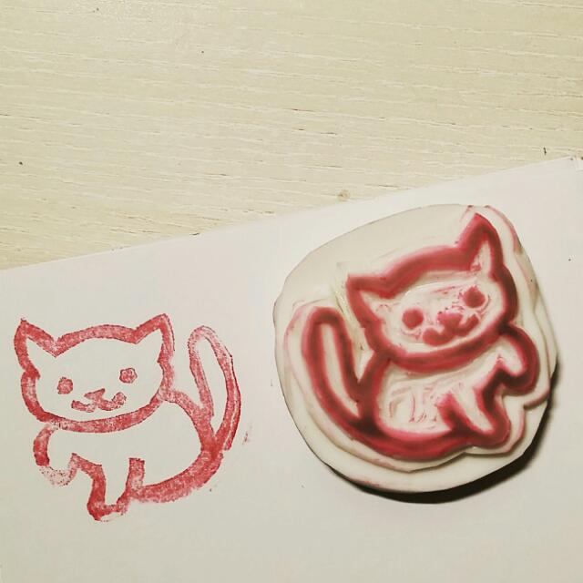 2 50 Handcrafted Rubber Stamp Nekoatsume Cat Design Craft On