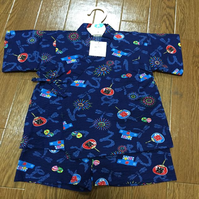 現貨下殺 日本京都購入純日本製兒童甚平 夏季兒童浴衣 日本偶像在旋轉拍賣