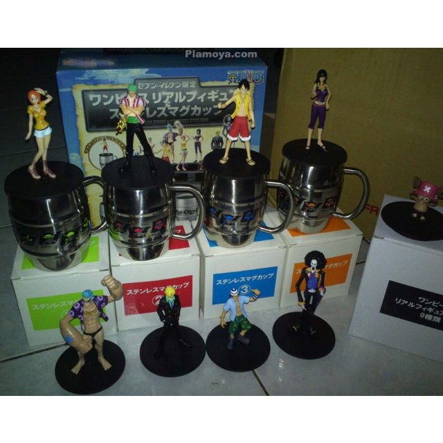 One Piece Real Figure Stainless Steel Mug Collectible Animation Art Characters Monomagazine Collectible Japanese Anime Items