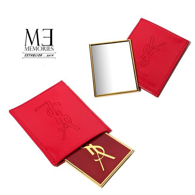 YSL Parfums Red Leather Case Mirror, Women's Fashion, Bags & Wallets ...