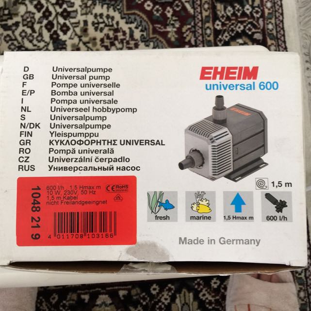 EHEIM Universal 600 Pump, Pet Supplies, Homes & Other Pet Accessories on Carousell