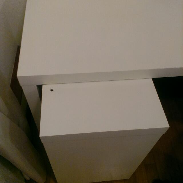 Ikea Malm Desk With Pull Out Panel White, Furniture & Home Living