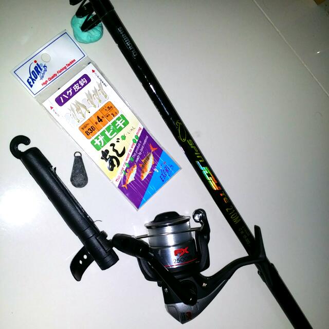 (Brand New) Shimano Combo Fishing Rod Set Spinning Reel Sabiki ( Ready