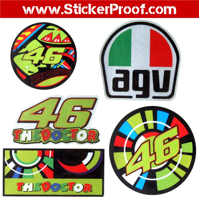 Reflective Bike Stickers Rossi 46 Collections Car Accessories