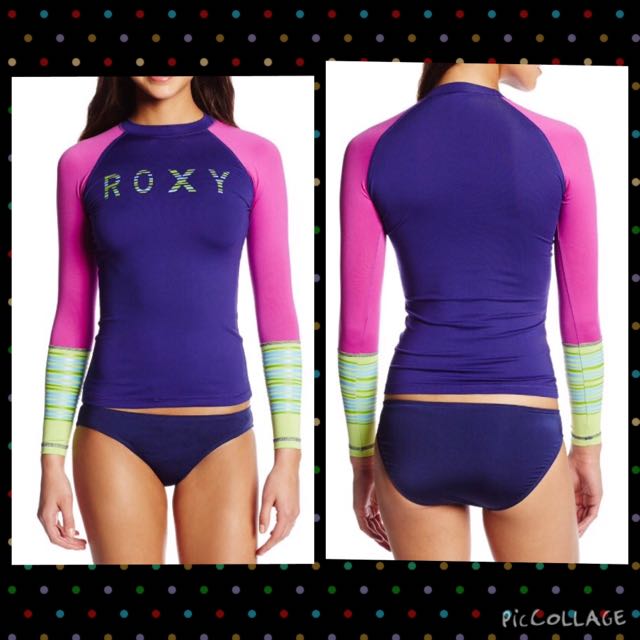 roxy women's stripe long sleeve rash guard