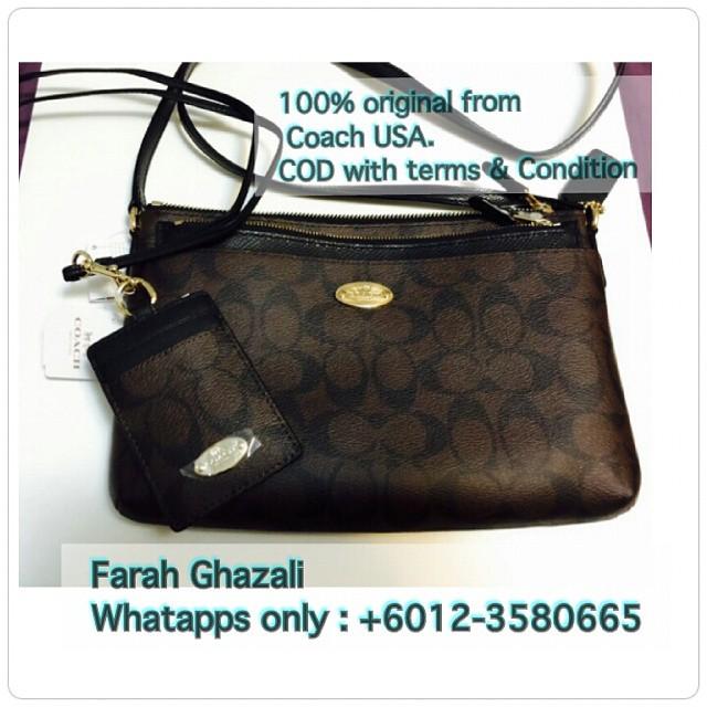 Sling Bag Leather Tag Holder From Coach Usa