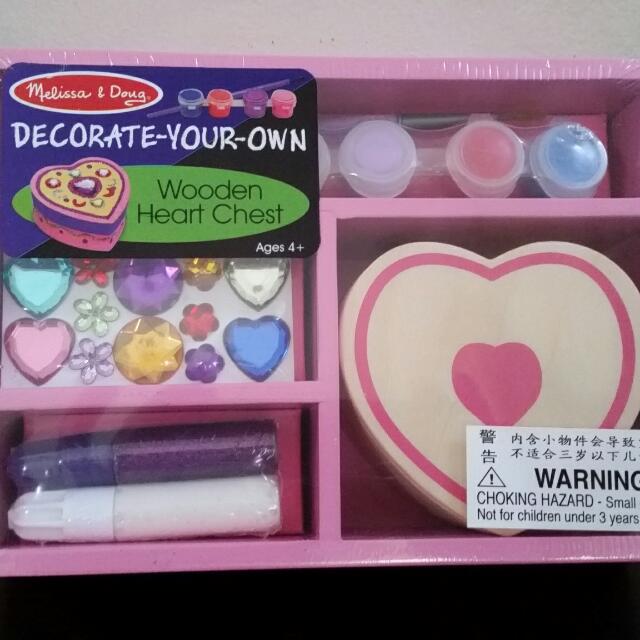 Melissa Doug Decorate Your Own Wooden Heart Chest Design
