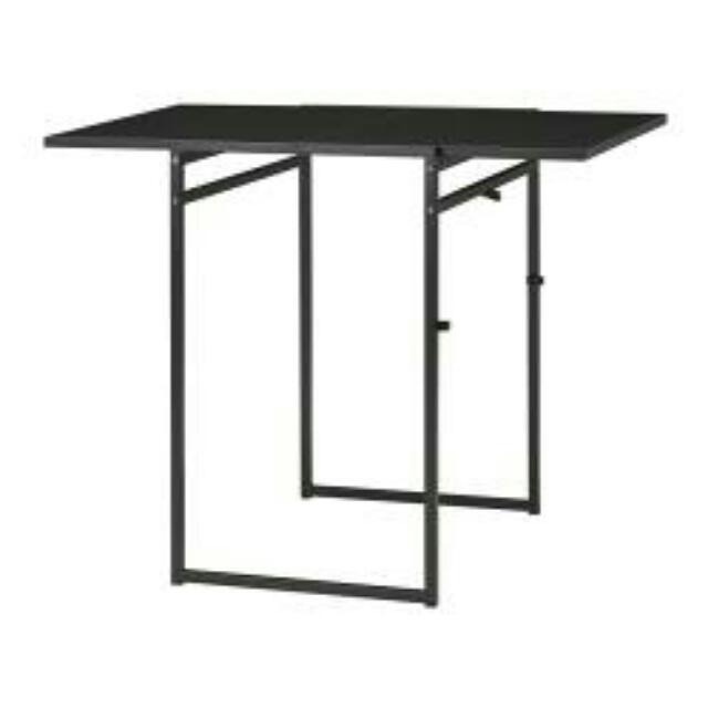 Black Ikea Muddus Drop Leaf Table Desk Furniture On Carousell