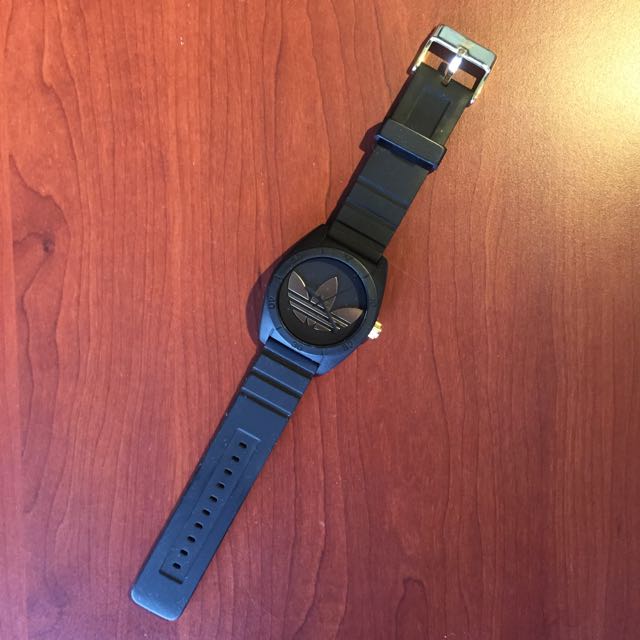Adidas santiago watch black and gold on sale