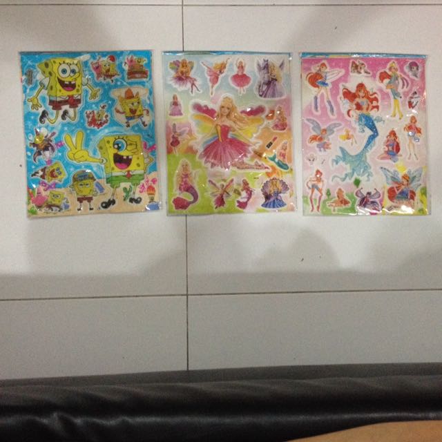 Stickers Big Size Sponge Bob Winx Club Barbie Toys Games