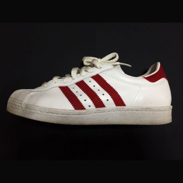 terrorismo Me gusta champú Adidas Superstar 80s (White with Red Stripes), Women's Fashion, Footwear,  Sneakers on Carousell