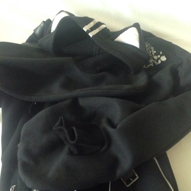 Gothic/Punk Black Cat Hoodie, Women's Fashion, Coats, Jackets and