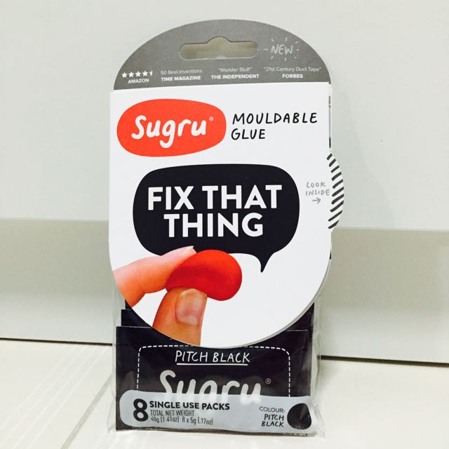 Sugru Moldable Glue Black Pack (8x 5g)