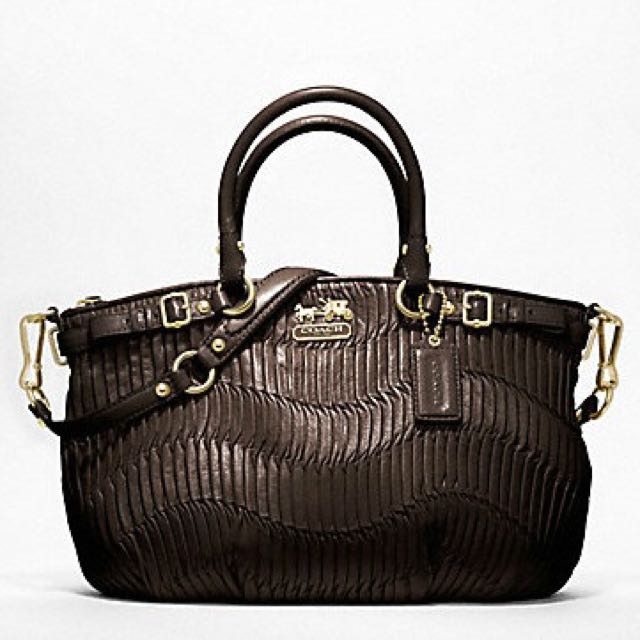 Coach Madison Gathered Leather Sophia Satchel medium Luxury Bags Wallets on Carousell