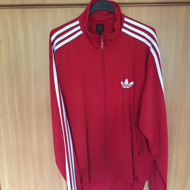 Adidas originals red jacket new arrivals