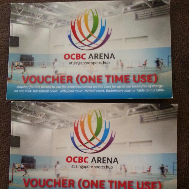 2 hours ocbc arena badminton, table tennis, netball, volleyball or